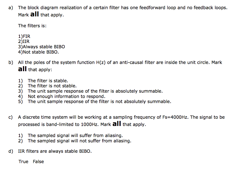 Solved The block diagram realization of a certain filter has | Chegg.com