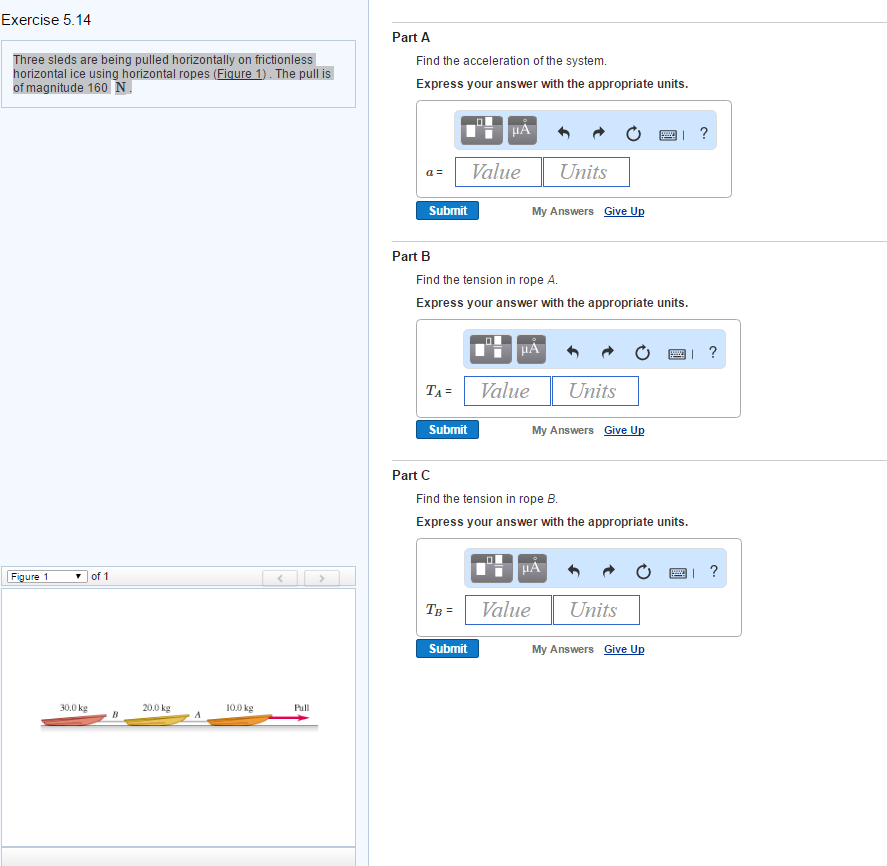 Solved Three sleds are being pulled horizontally on | Chegg.com