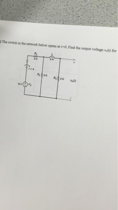 Solved The switch in the network below opens at t=0, Find | Chegg.com