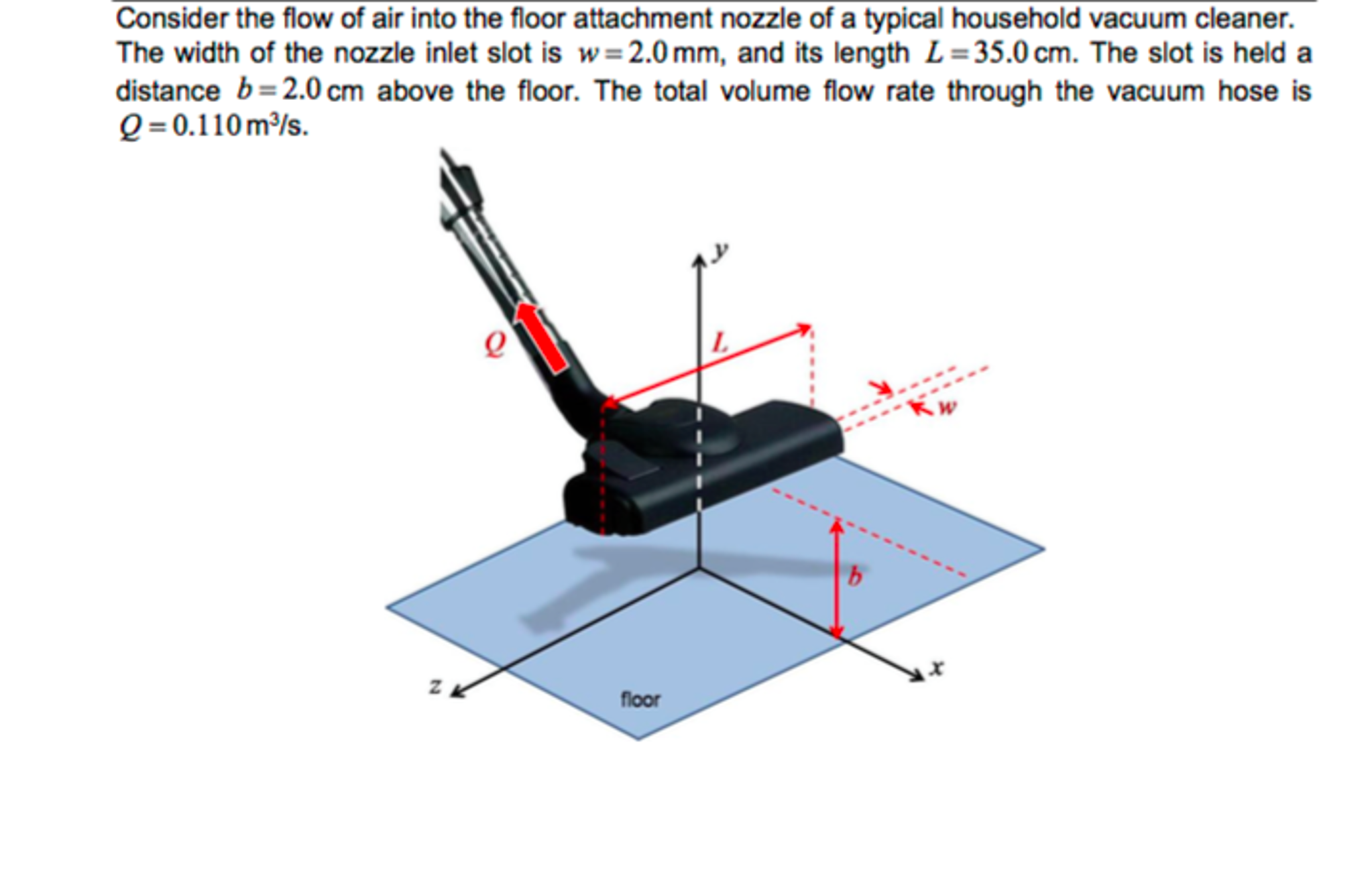 Consider the flow of air into the floor attachment | Chegg.com