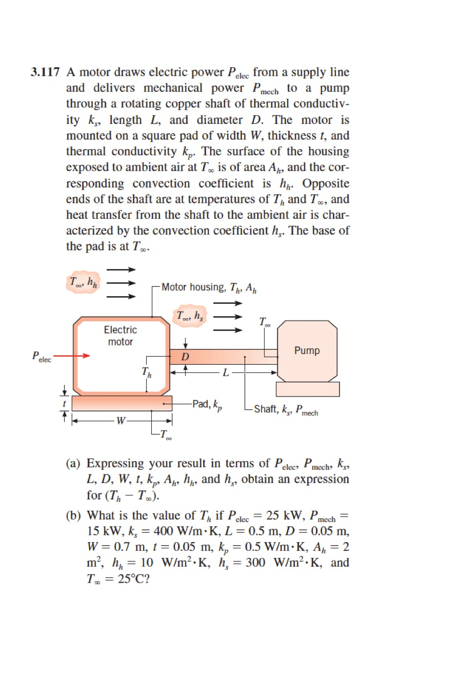 Solved A motor draws electric power P_elec from a supply