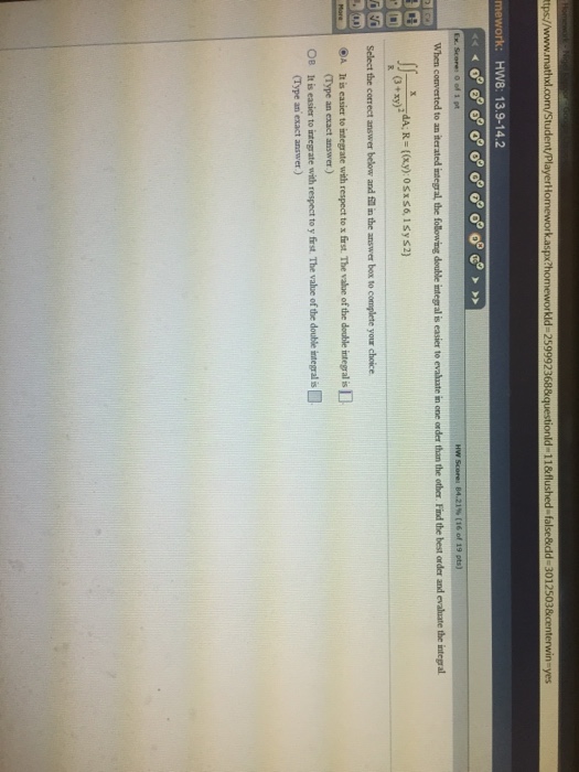 Solved Calculus 3 Double Integrals Chegg