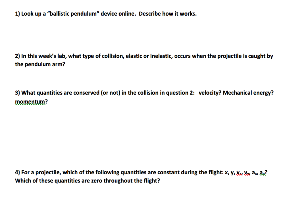 Solved: 1) Look Up A "ballistic Pendulum" Device Online. D... | Chegg.com