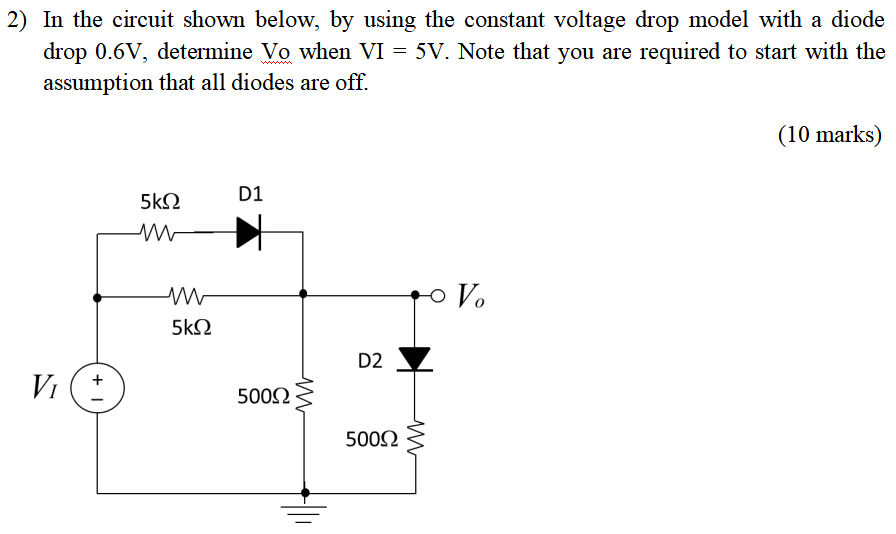 Solved 2) In the circuit shown below, by using the constant
