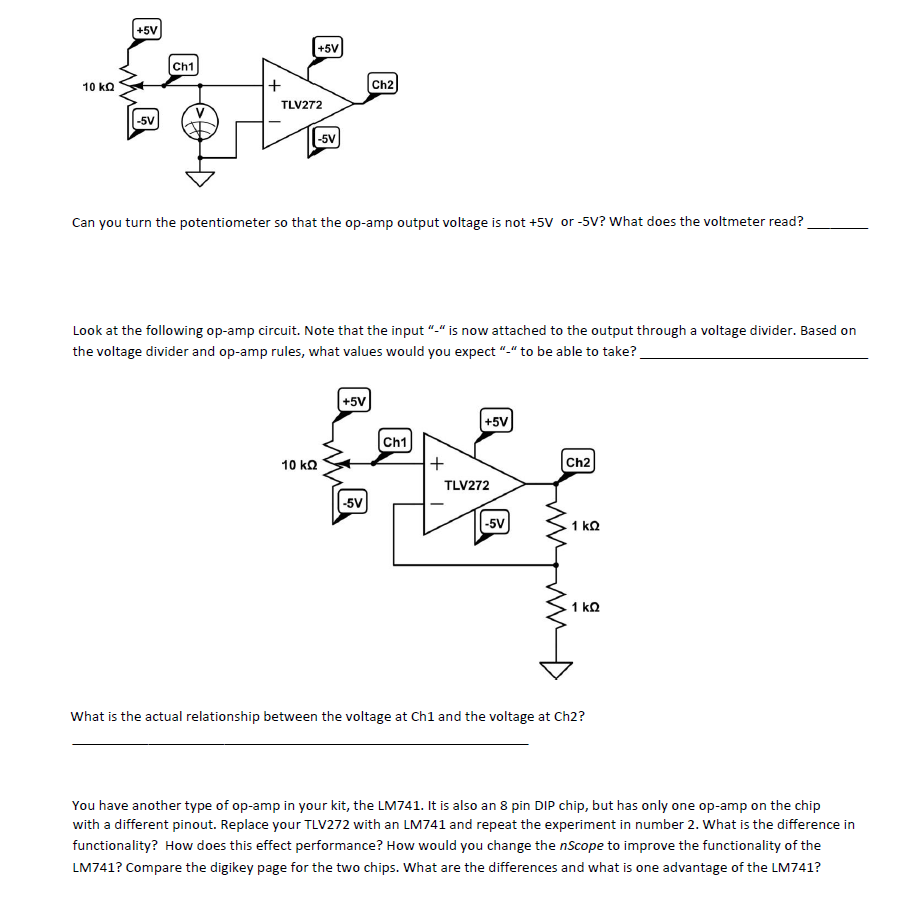 Solved Can you turn the potentiometer so that the opamp