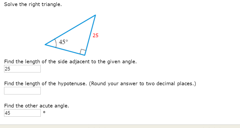 Solved Solve The Right Triangle Find The Length Of The Side 3818