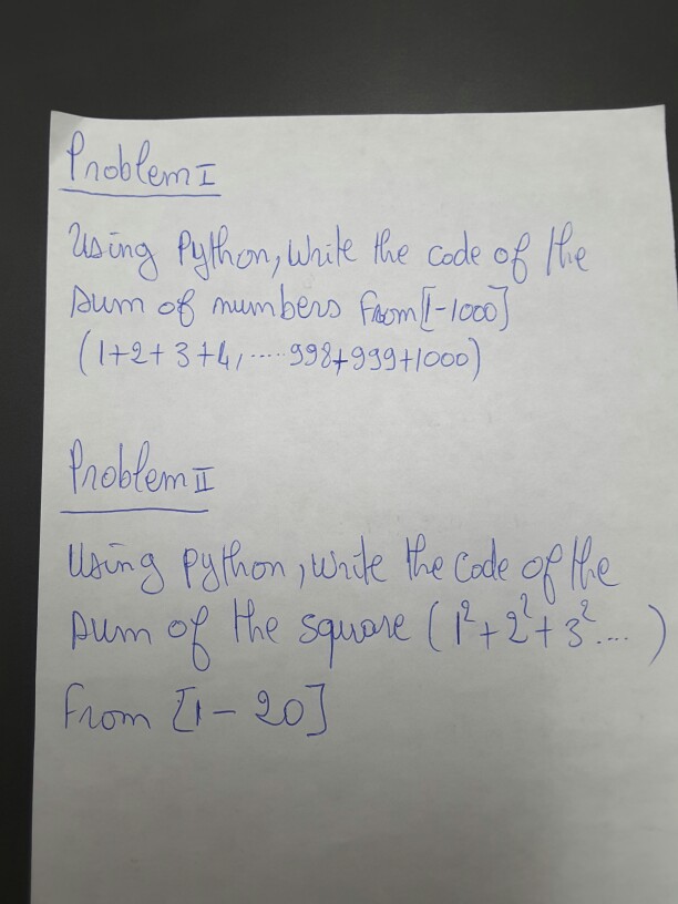 Solved Using python, write the code of the sum of numbers | Chegg.com