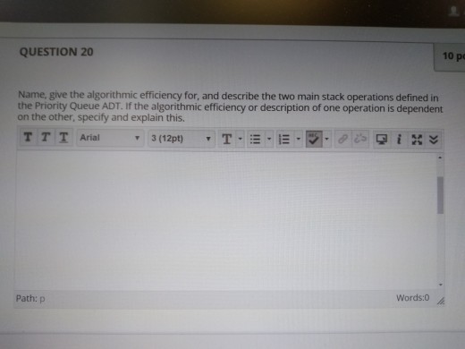 Solved 10 p question 20 name give the algorithmic chegg