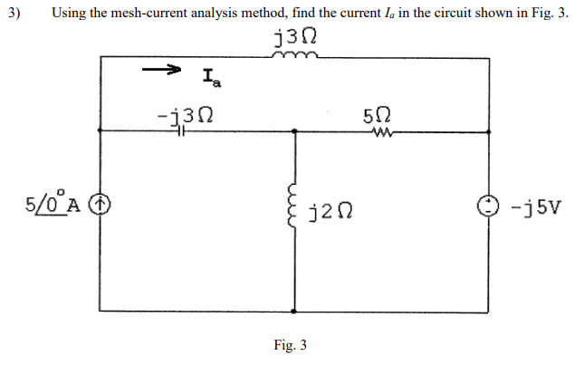 Solved 3) Using The Mesh-current Analysis Method, Find The | Chegg.com