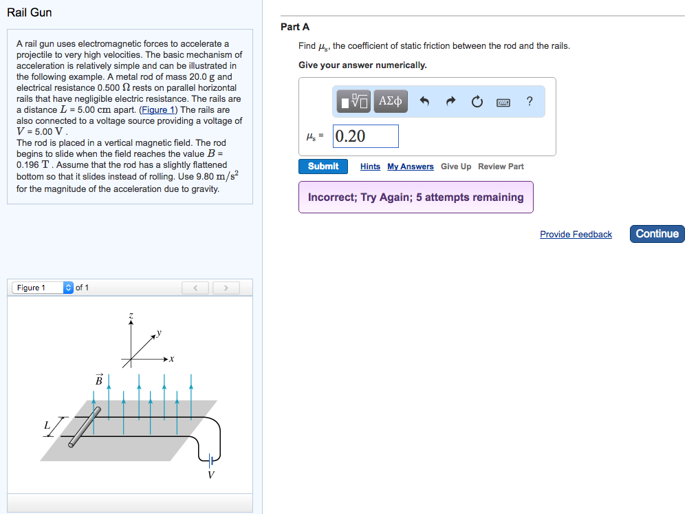 Solved Rail Gun Part A A rail gun uses