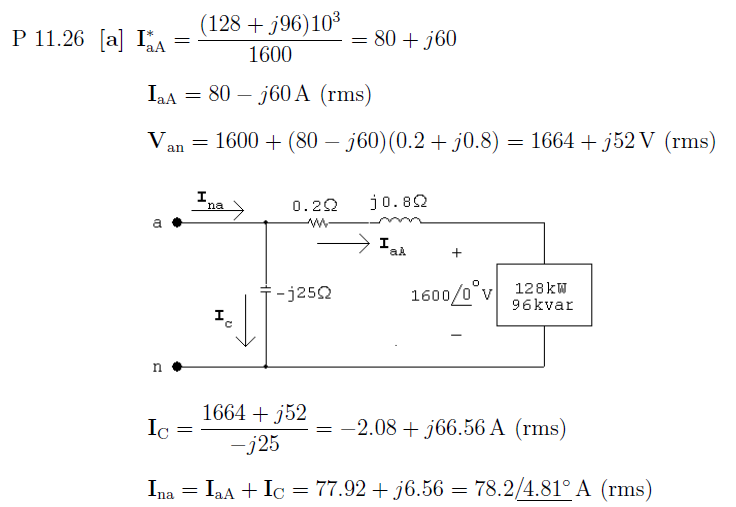 Solved The line-to-neutral voltage at the terminals of the | Chegg.com