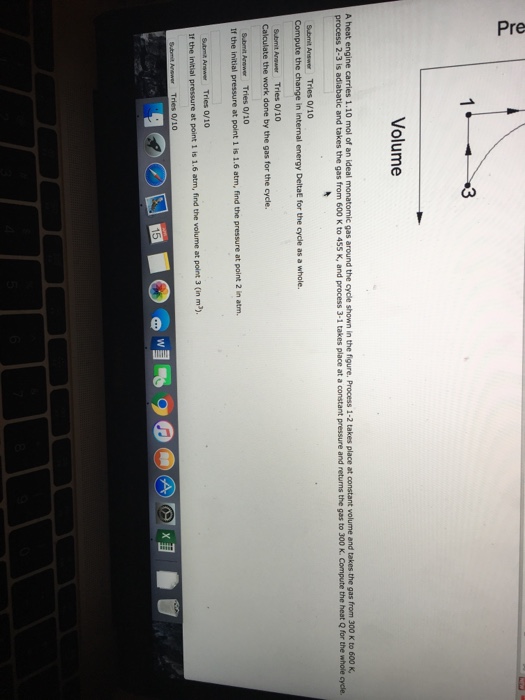 Solved A heat engine carries 1.10 mol of an ideal monatomic