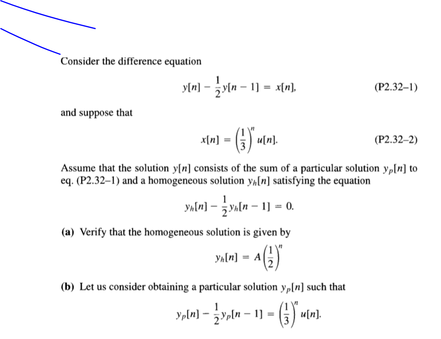 Solved Consider the difference equation (P2.32-1) 2 and | Chegg.com