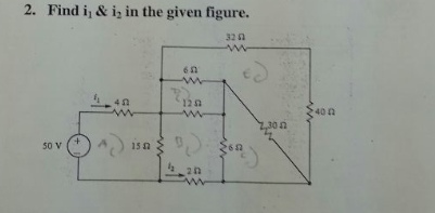 Solved Find I1 & I2 In The Given Figure. | Chegg.com