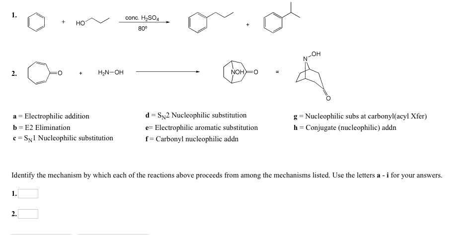 Solved Ho conc H2SO4 800 OH NOH N-OH d SN2 Nucleophilic | Chegg.com