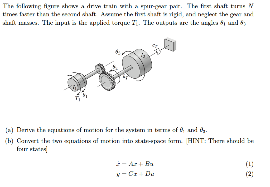 Solved The following figure shows a drive train with a