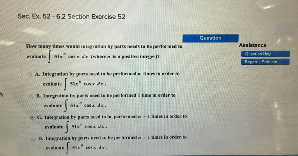 Solved Sec. Ex. 52 6.2 Section Exercise 52 Question How many | Chegg.com