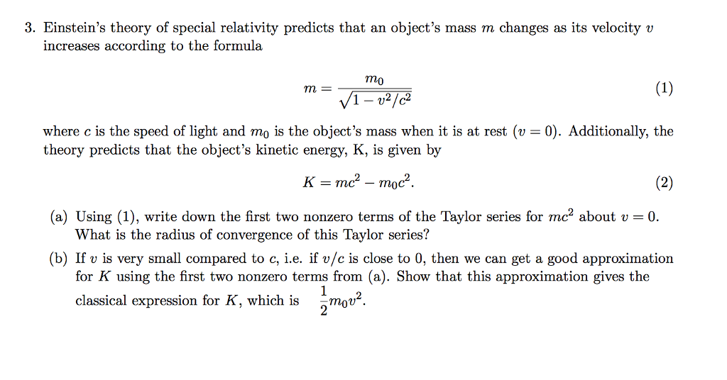 Solved Einstein's Theory Of Special Relativity Predicts That | Chegg.com