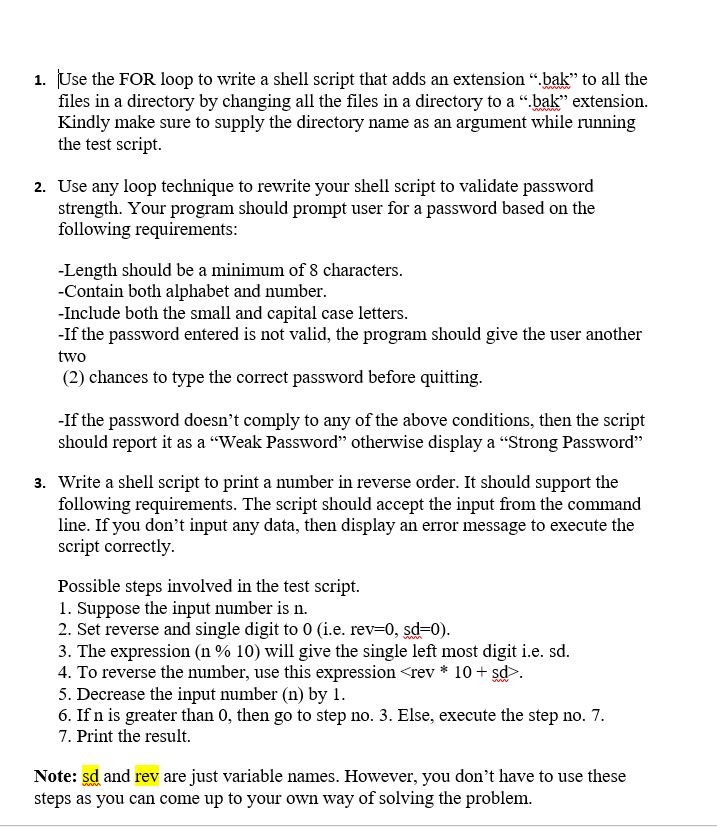 1. Use the FOR loop to write a shell script that adds | Chegg.com