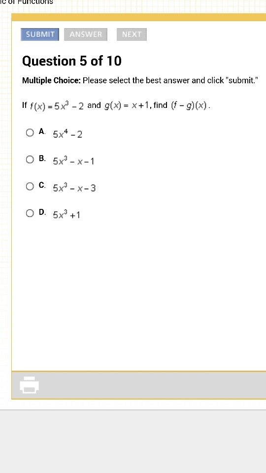 Solved If f(x) = 5 x^3 - 2 and g(x) = x + 1, find (f - | Chegg.com