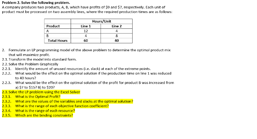 Solved A Company Produces Two Products. A, B, Which Have | Chegg.com