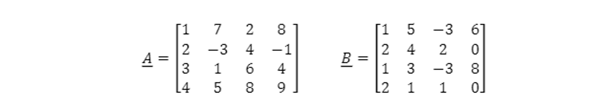 Solved A 1 2 3 4 7 3 1 5 2 4 6 8 8 1 4 9 B 1 2 Chegg