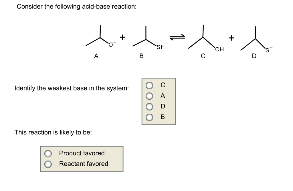 Solved Consider The Following Acid Base Reaction Sh