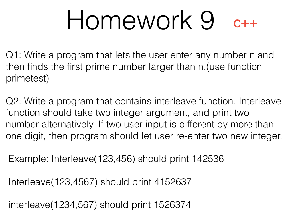 Solved Homework 9 c++ Q1: Write a program that lets the user | Chegg.com
