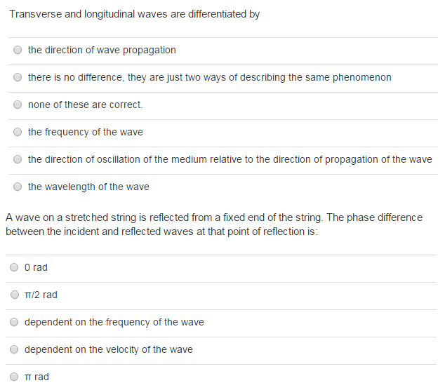 Solved Transverse and longitudinal waves are differentiated | Chegg.com
