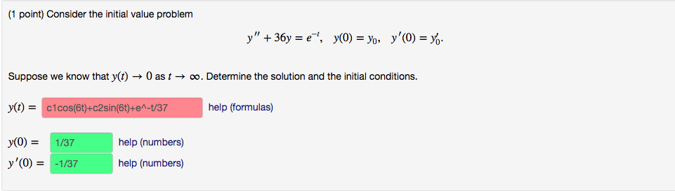 Solved 1 Point Consider The Initial Value Problem Suppose