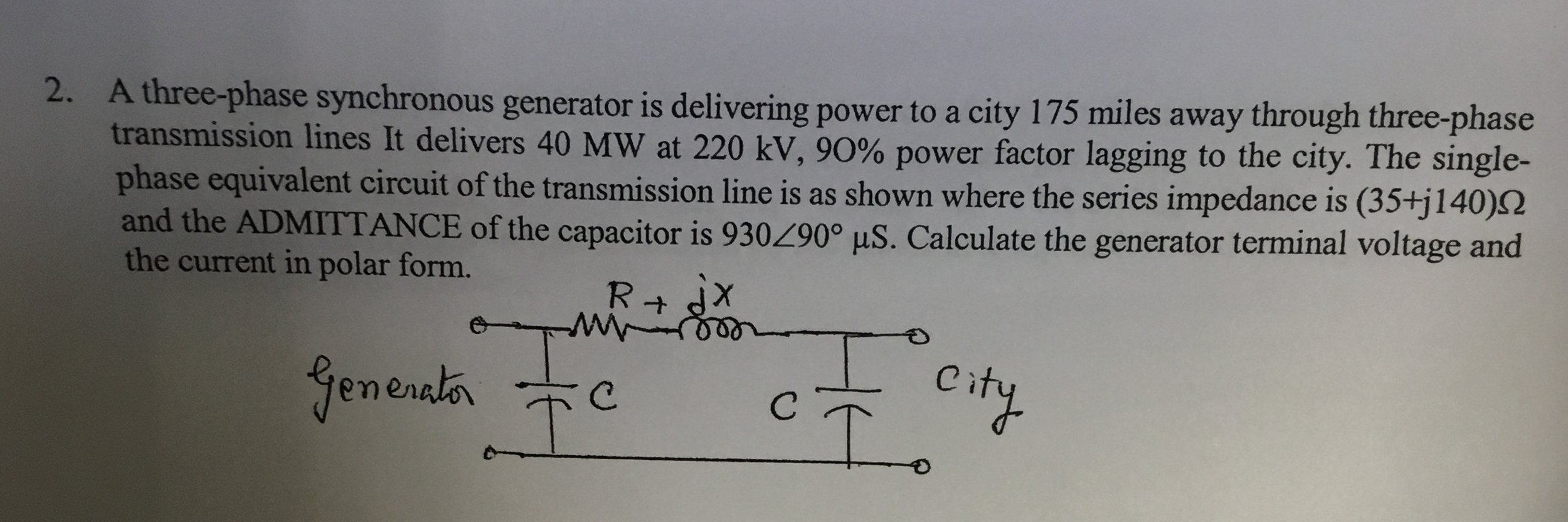Solved A three-phase synchronous generator is delivering | Chegg.com