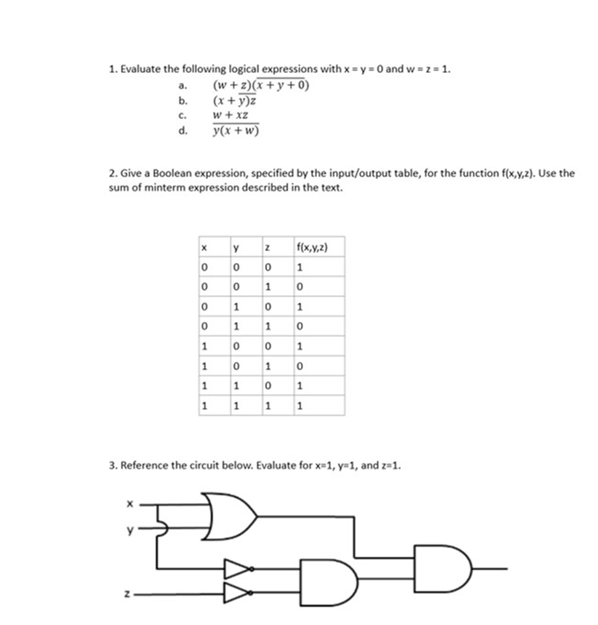 Solved Evaluate the following logical expressions with x = y | Chegg.com