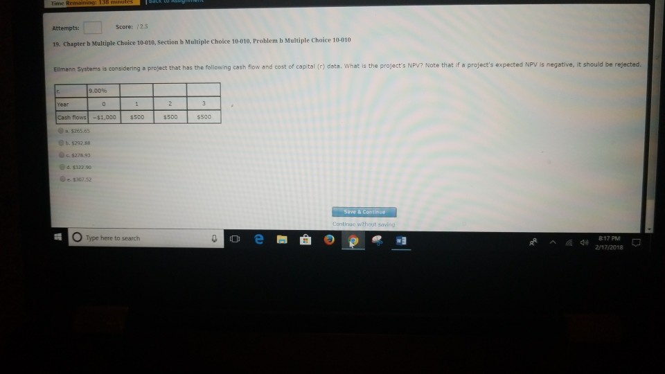 Solved Attempts: Score: 2.5 19. Chapter b Multiple Choice | Chegg.com