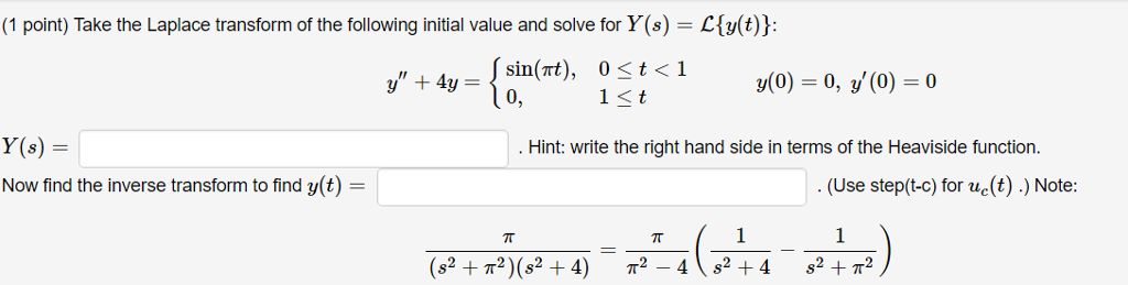 Solved Take The Laplace Transform Of The Following Initial