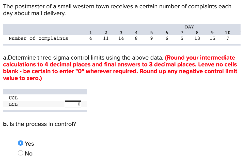 Solved The postmaster of a small western town receives a