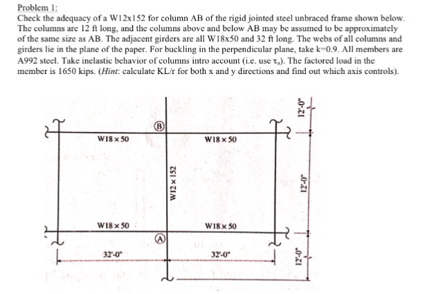 check-the-adequacy-of-a-w-12-times-152-for-column-ab-chegg