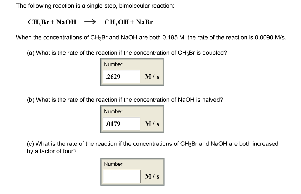 Solved The Following Reaction Is A Single-step, Bimolecular | Chegg.com