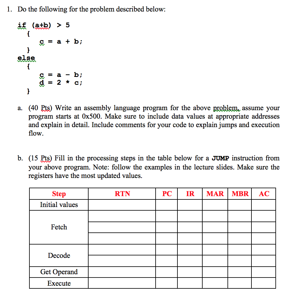 2. (30 Pts) Provide the assembly code of a function | Chegg.com
