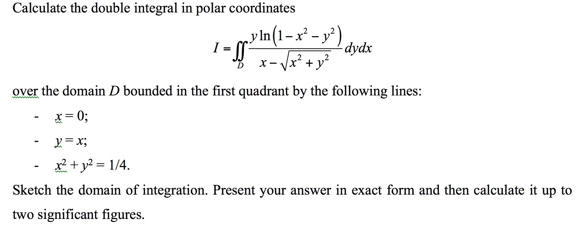 Double integral store calculator polar