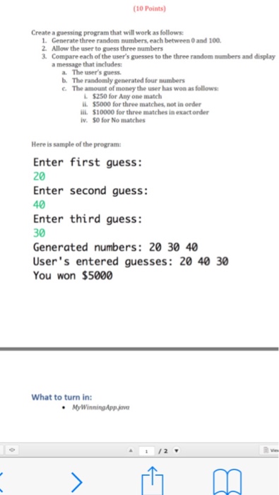 Solved Create A Guessing Program That Will Work As Follows Chegg