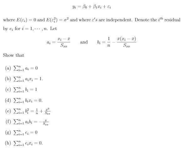 Solved where E(epsiloni) = 0 and E(epsilon i2) = sigma2 | Chegg.com