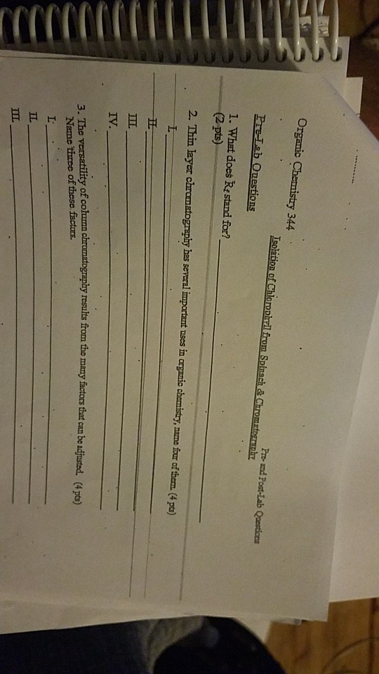 Solved What does R_f stand for? Thin layer chromatography