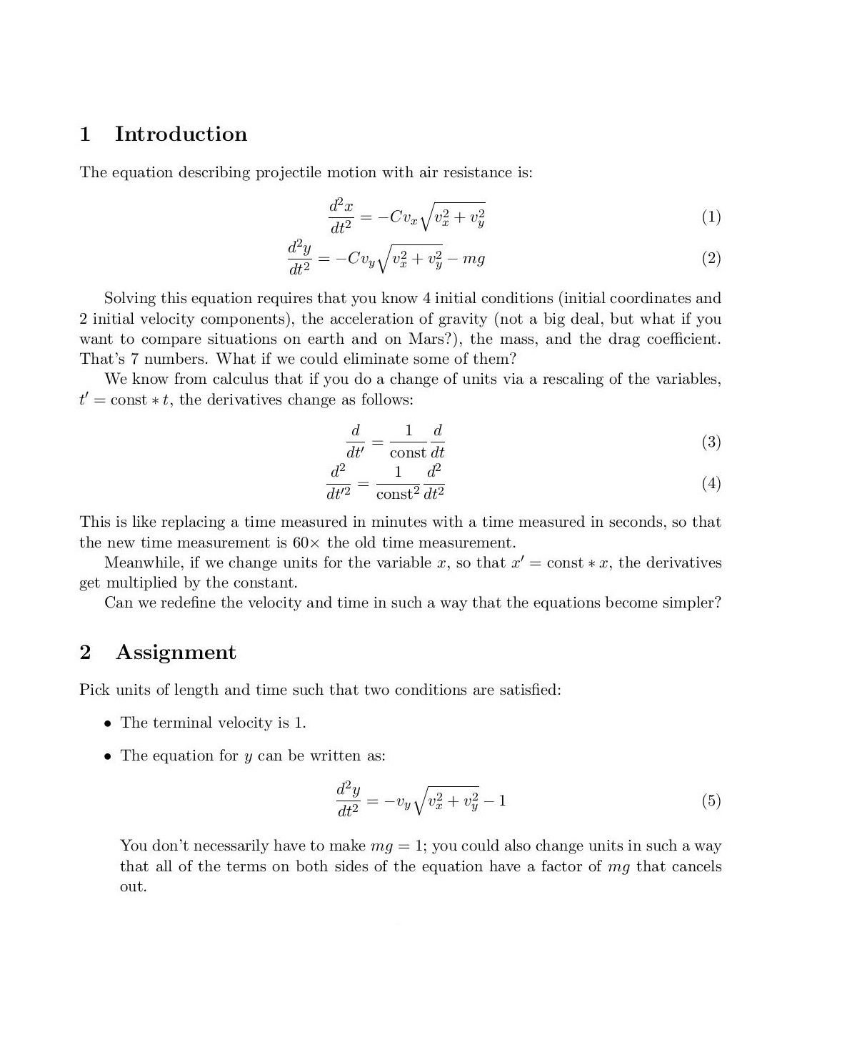 projectile equation