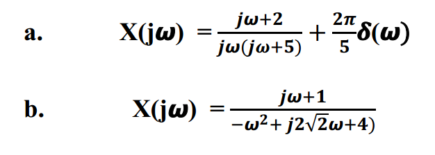 Solved a. X j omega j omega 2 j omega j omega 5 Chegg