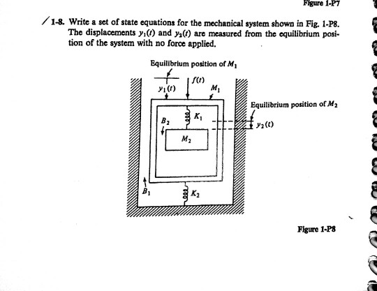 Solved Write a set of state equations for the mechanical | Chegg.com