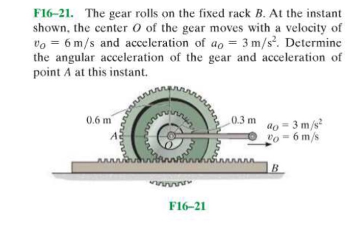 Solved The gear rolls on the fixed rack B. At the instant | Chegg.com
