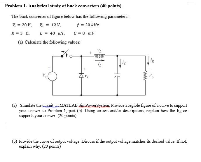 Solved Problem 1- Analytical Study Of Buck Converters (40 | Chegg.com