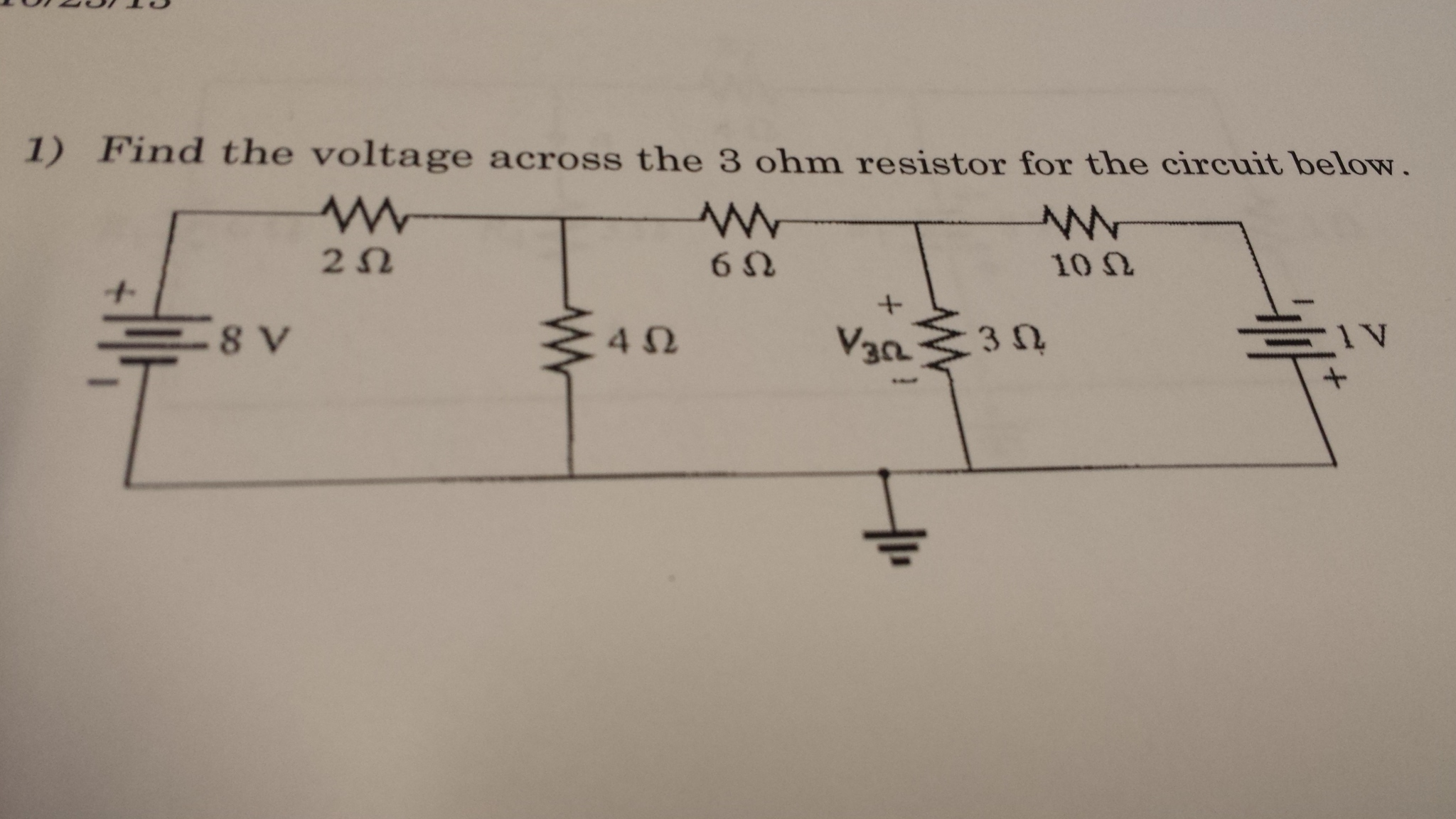 find voltage across resistor solve elec