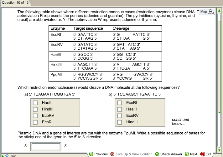 Solved The following table shows where different restriction | Chegg.com