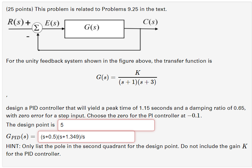 Solved (25 points) This problem is related to Problems 9.25 | Chegg.com